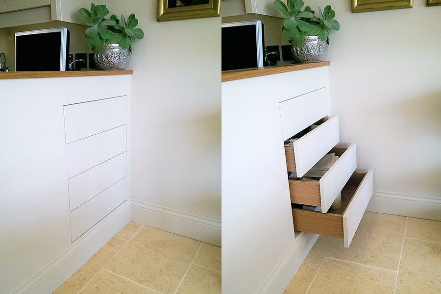 Flush Drawers with touch latch soft opening