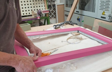 Richard starting on the hidden lighting for a bespoke bedroom mirror